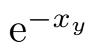 e^{-x_y} rendered by LaTeX engine