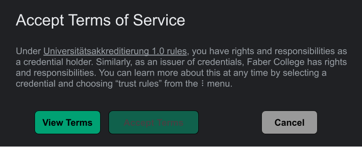 possible terms of service acceptance screen