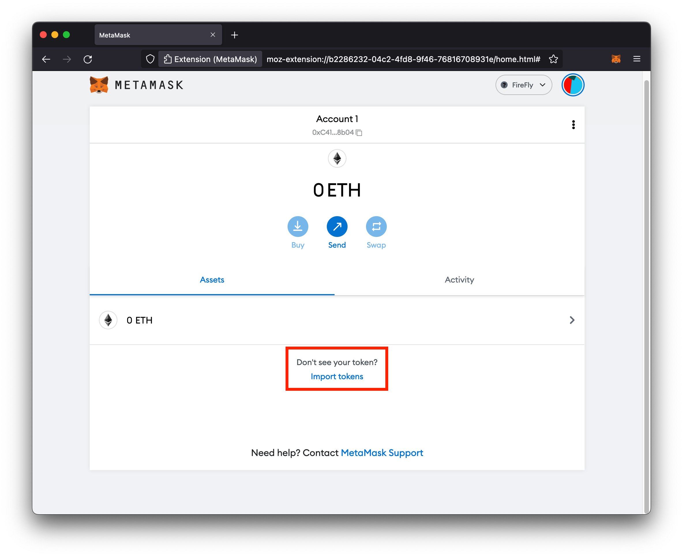 Metamask Import Tokens