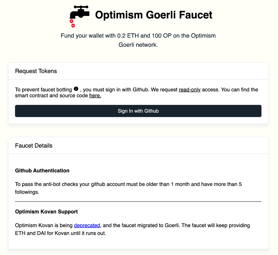 Optimism Faucet